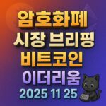암호화폐 시장 브리핑 2025년 11월 25일 – 비트코인 이더리움 인포그래픽