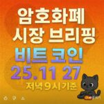 암호화폐 시장 브리핑 2025년 11월 27일 21시 기준 – 비트코인 이더리움 인포그래픽