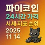 파이코인 24시간 가격 시세 지표 순위 2025년 11월 14일 디자인 썸네일
