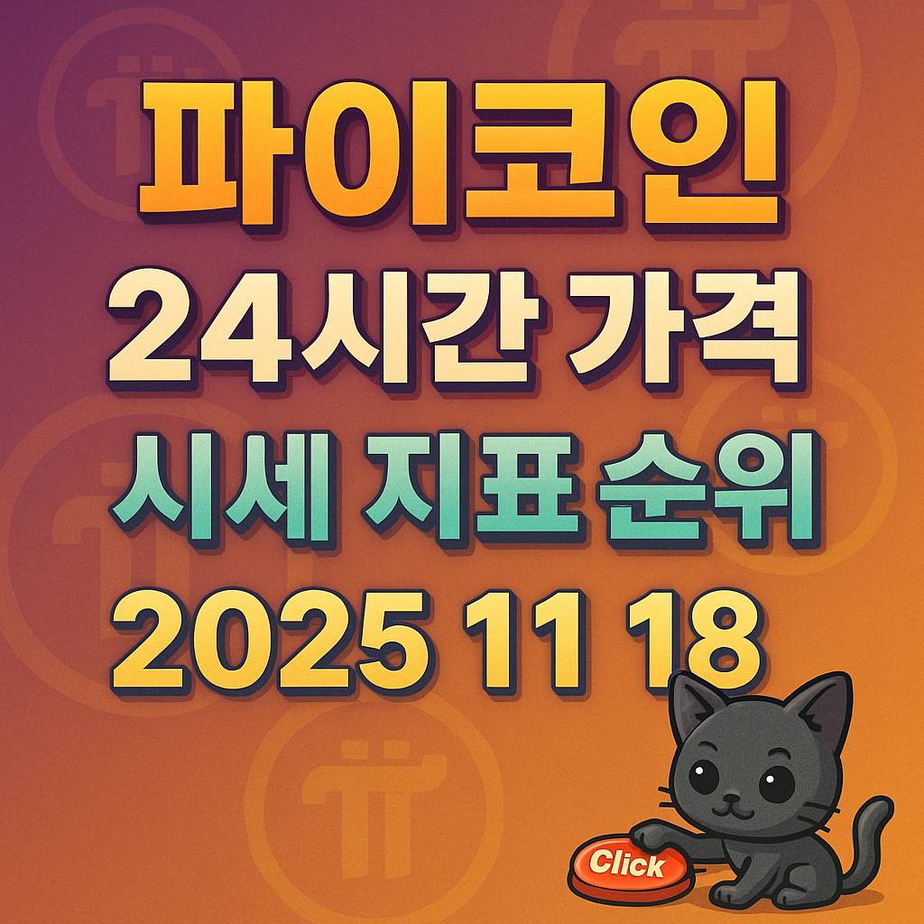오늘 파이코인 24시간 가격 시세 지표 순위 2025년 11월 18일 텍스트 인포그래픽