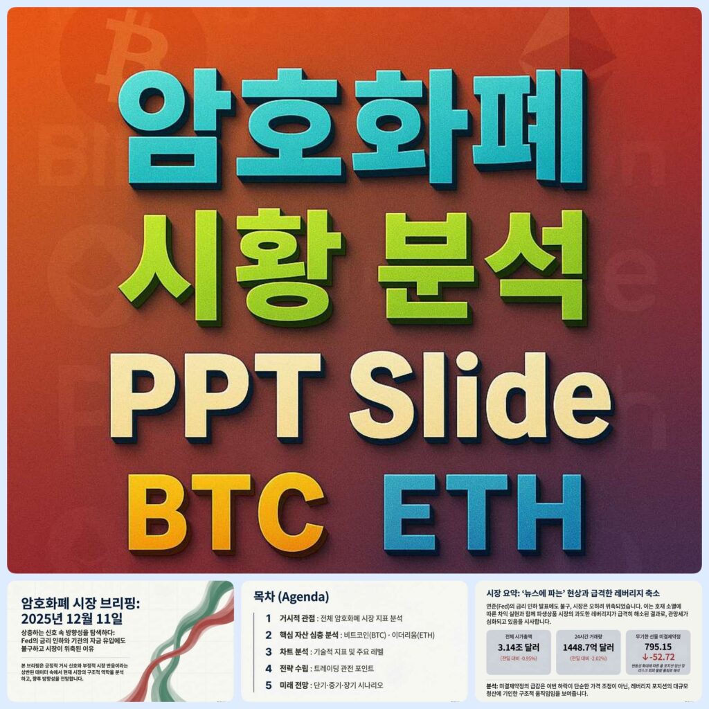2025년 12월 11일 암호화폐 시황 분석 PPT 슬라이드 – 비트코인 이더리움