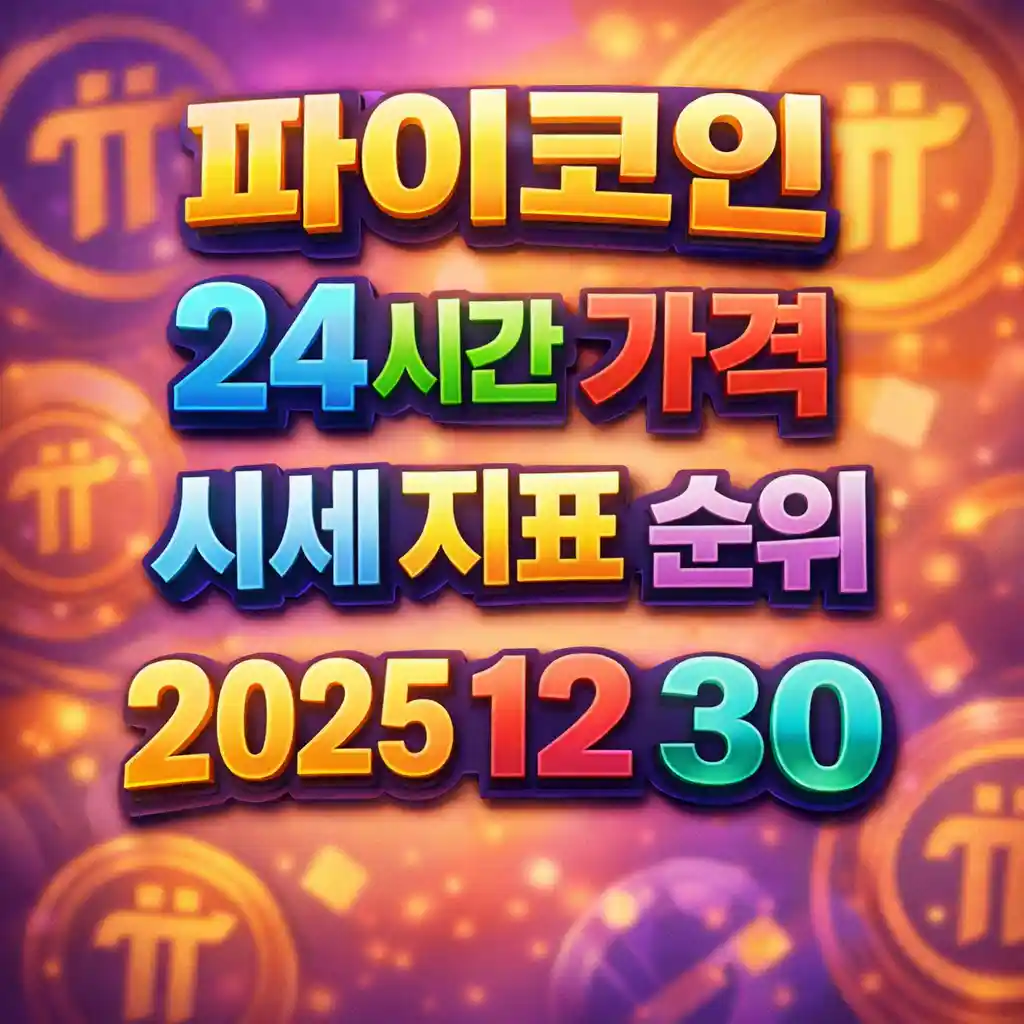 오늘 파이코인 24시간 가격 시세 지표 순위 2025년 12월 30일 메인 이미지 인포그래픽