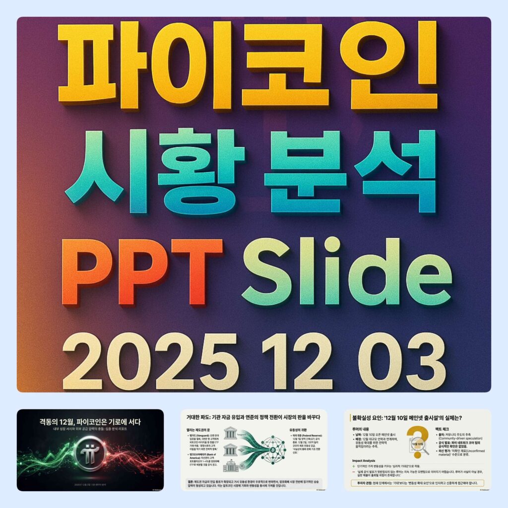 2025년 12월 3일 파이코인 시황 분석 슬라이드 인포그래픽