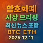 암호화폐 시장 브리핑 2025년 12월 11일 - 비트코인 이더리움 메인 이미지 인포그래픽