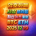 암호화폐 시장 브리핑 2025년 12월 19일 - 비트코인 이더리움 메인 이미지 인포그래픽