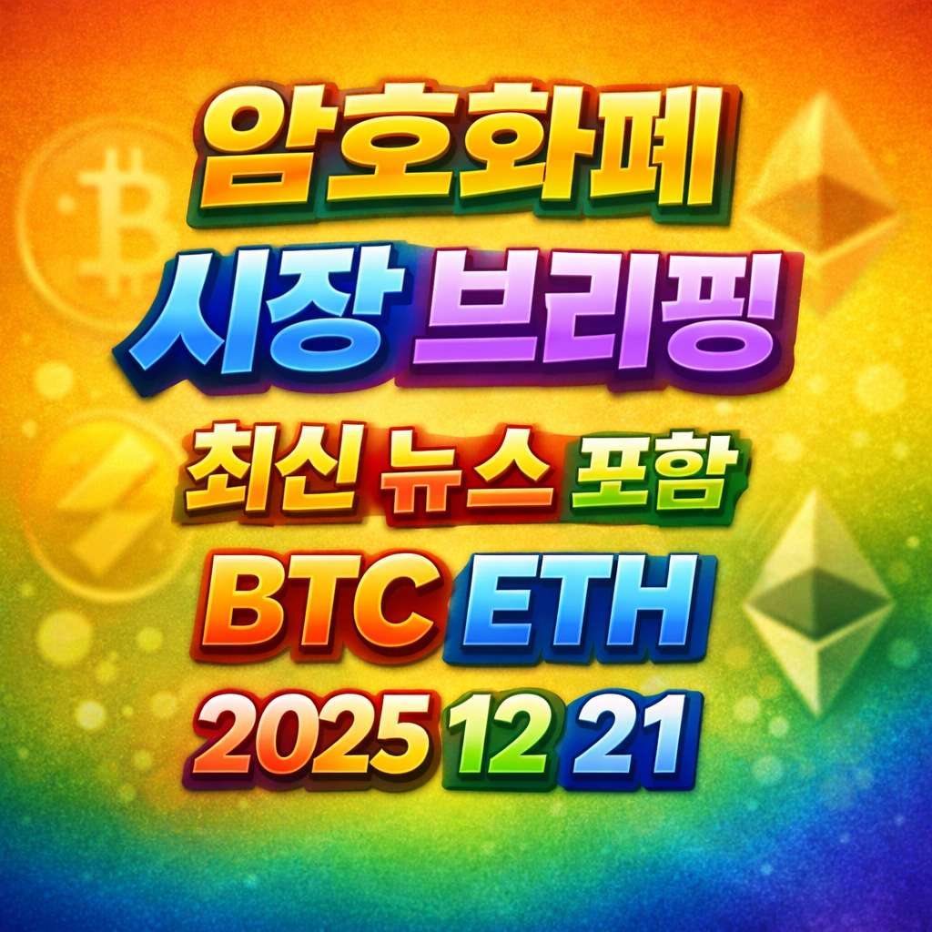 암호화폐 시장 브리핑 2025년 12월 21일 - 비트코인 이더리움 메인 이미지 인포그래픽