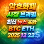 암호화폐 시장 브리핑 2025년 12월 22일 - 비트코인 이더리움 메인 이미지 인포그래픽