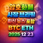 암호화폐 시장 브리핑 2025년 12월 23일 - 비트코인 이더리움 메인 이미지 인포그래픽