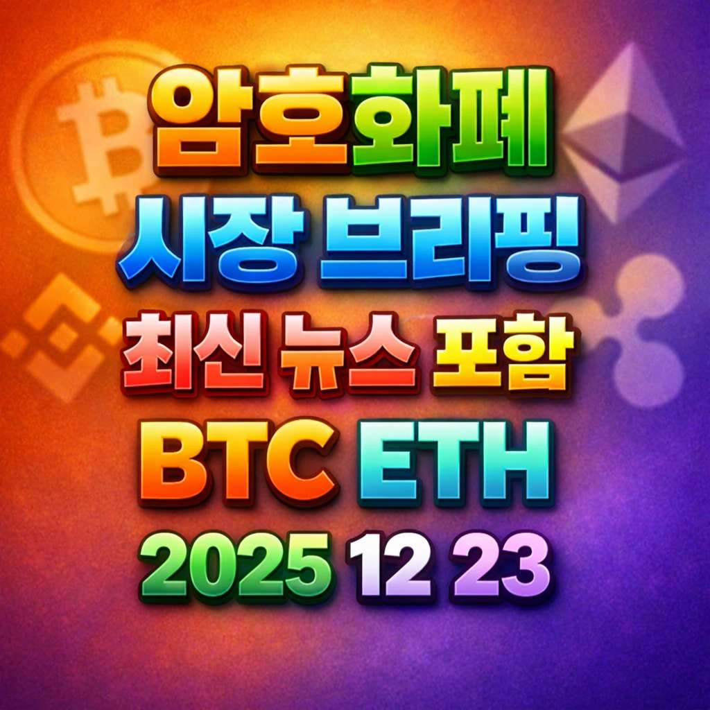 암호화폐 시장 브리핑 2025년 12월 23일 - 비트코인 이더리움 메인 이미지 인포그래픽