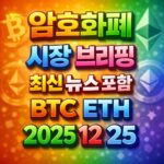 암호화폐 시장 브리핑 2025년 12월 25일 - 비트코인 이더리움 메인 이미지 인포그래픽