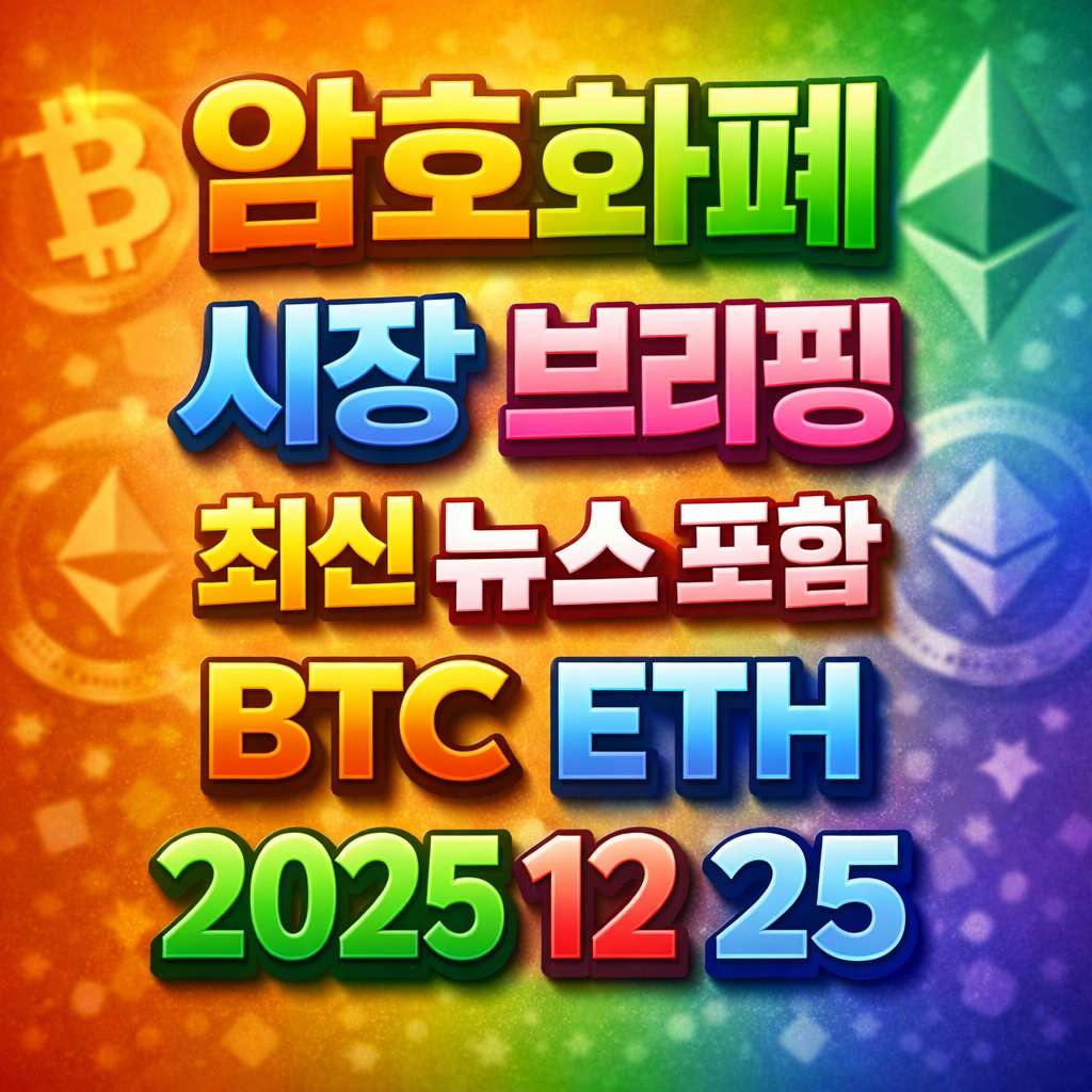 암호화폐 시장 브리핑 2025년 12월 25일 - 비트코인 이더리움 메인 이미지 인포그래픽