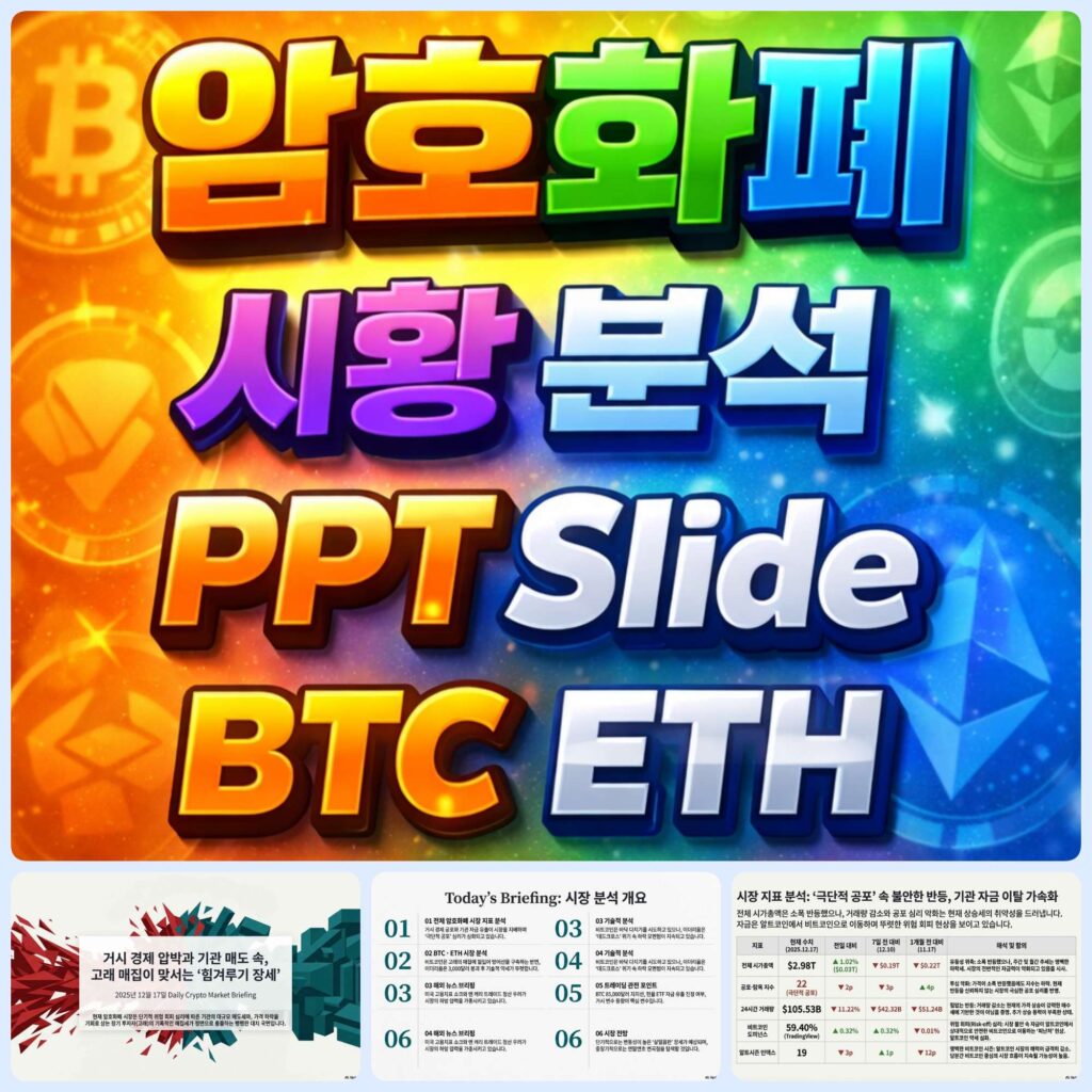 2025년 12월 17일 암호화폐 시황 분석 PPT 슬라이드 – 비트코인 이더리움