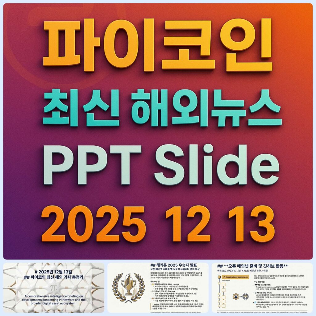 2025년 12월 13일 파이코인 최신 해외 뉴스 총정리 슬라이드