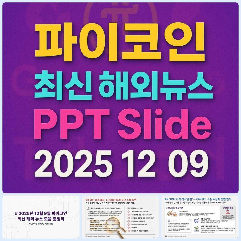 2025년 12월 9일 파이코인 최신 해외 뉴스 총정리 슬라이드 메인 이미지 인포그래픽
