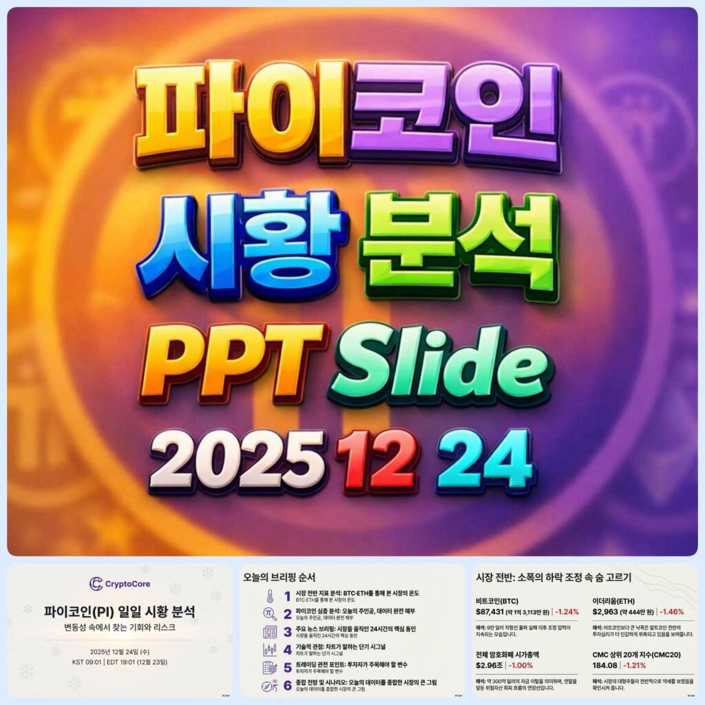 2025년 12월 24일 파이코인 시황 분석 슬라이드