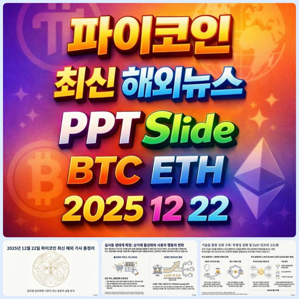 2025년 12월 22일 파이코인 최신 해외 뉴스 총정리 슬라이드