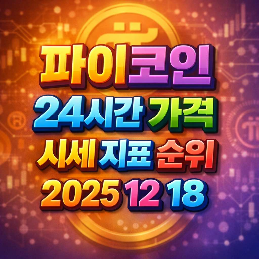 오늘 파이코인 24시간 가격 시세 지표 순위 2025년 12월 18일 메인 이미지 인포그래픽