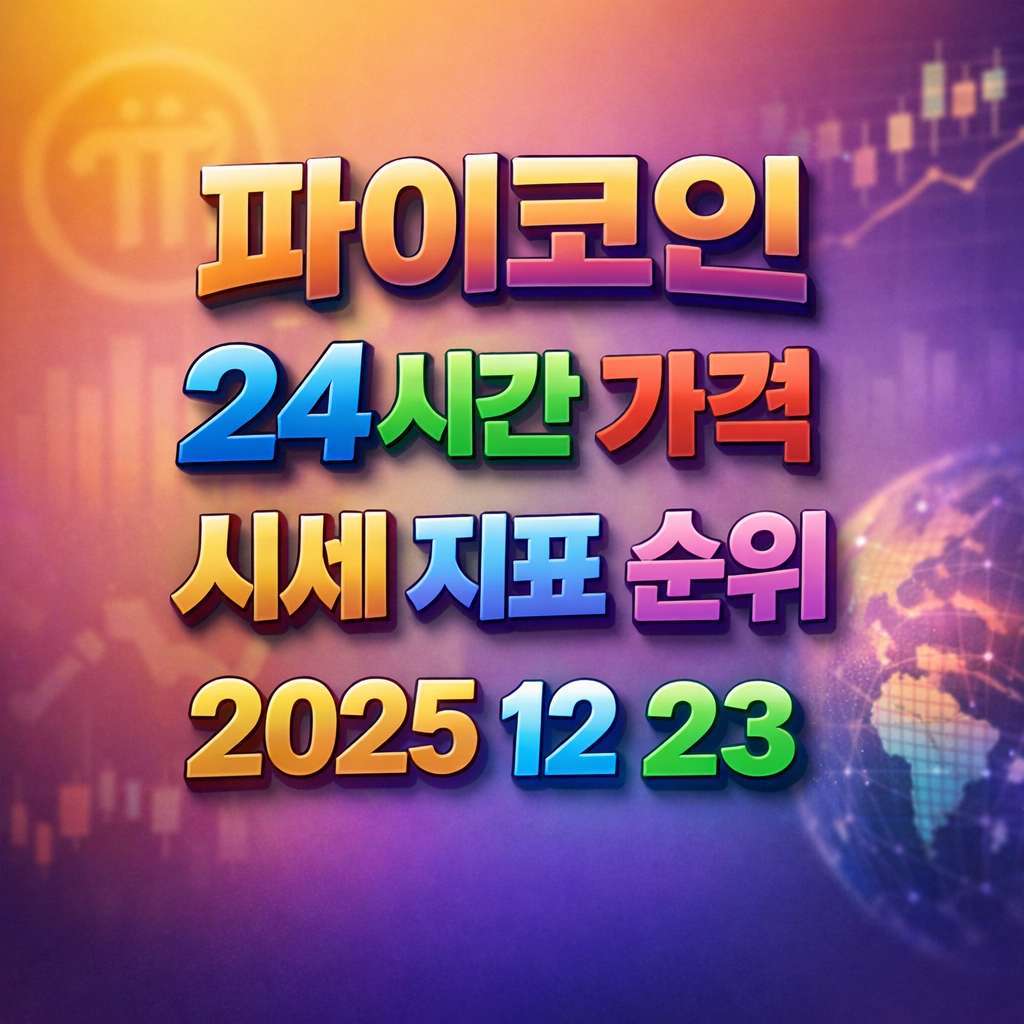 오늘 파이코인 24시간 가격 시세 지표 순위 2025년 12월 23일 메인 이미지 인포그래픽