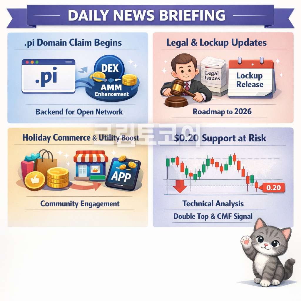 오늘 파이코인 24시간 가격 시세 지표 순위 2025년 12월 24일 뉴스 브리핑 인포그래픽