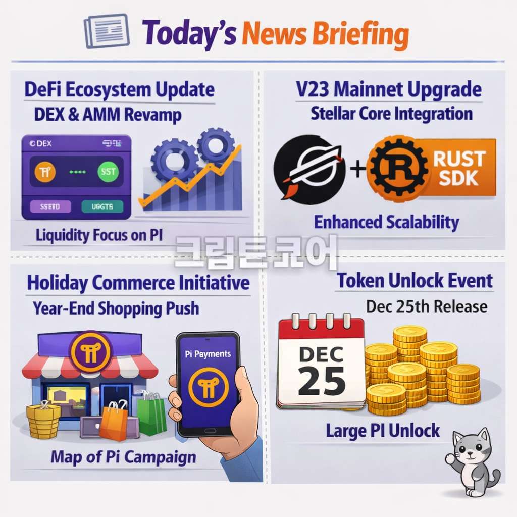오늘 파이코인 24시간 가격 시세 지표 순위 2025년 12월 25일 뉴스브리핑 인포그래픽
