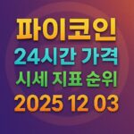 오늘 파이코인 24시간 가격 시세 지표 순위 메인이미지 인포그래픽
