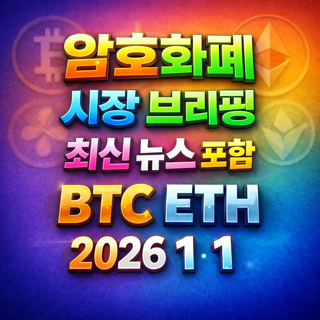 암호화폐 시장 브리핑 2026년 1월 1일 - 비트코인 이더리움 메인 이미지 인포그래픽