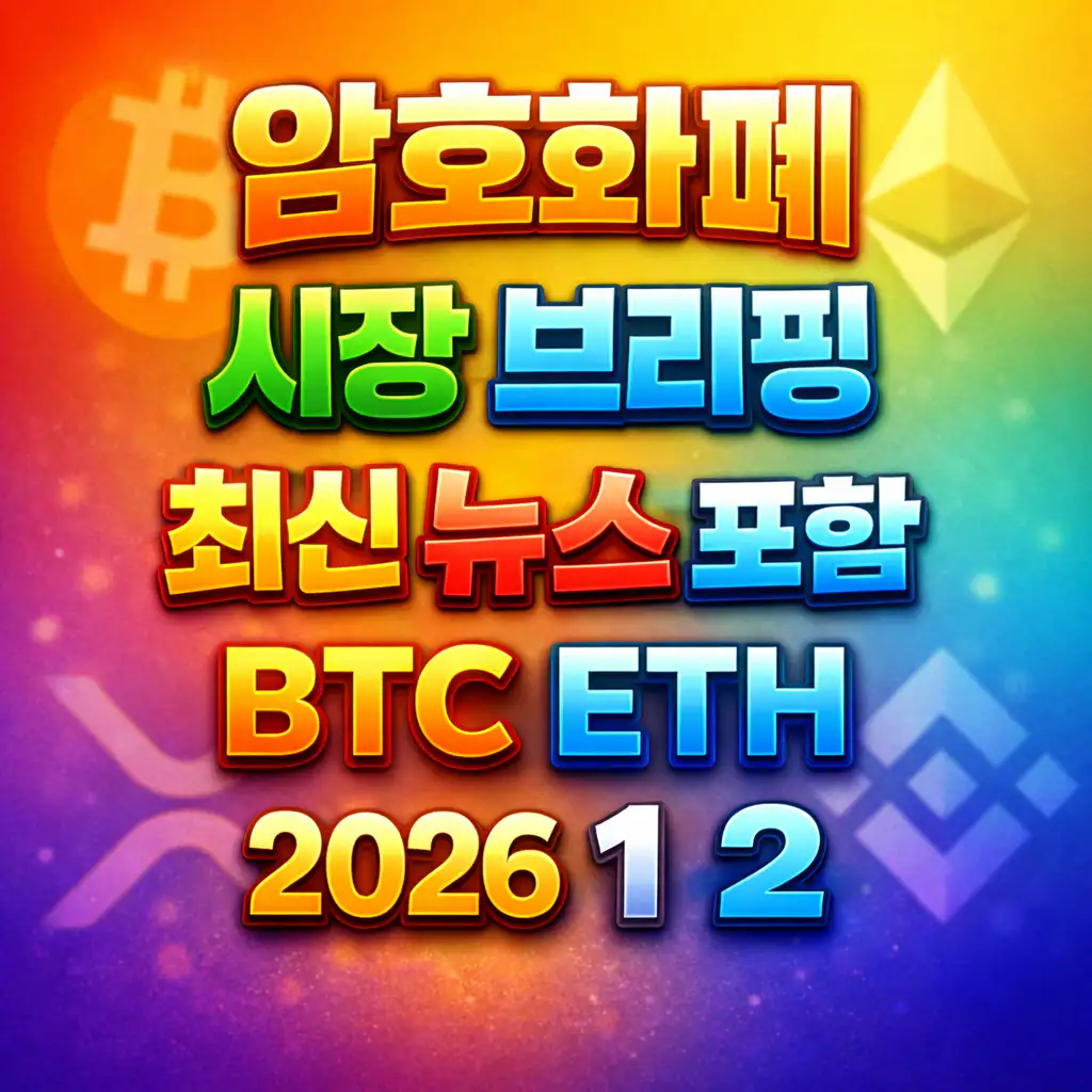 암호화폐 시장 브리핑 2026년 1월 2일 - 비트코인 이더리움 메인 이미지 인포그래픽