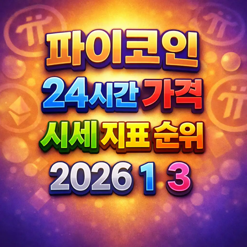 오늘 파이코인 24시간 가격 시세 지표 순위 2026년 1월 3일 메인 이미지 인포그래픽