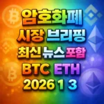암호화폐 시장 브리핑 2026년 1월 3일 - 비트코인 이더리움 메인 이미지 인포그래픽