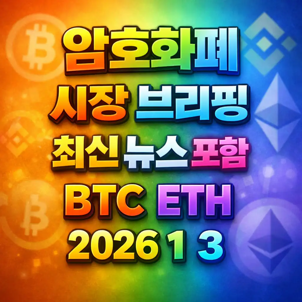 암호화폐 시장 브리핑 2026년 1월 3일 - 비트코인 이더리움 메인 이미지 인포그래픽