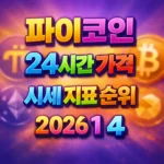 오늘 파이코인 24시간 가격 시세 지표 순위 2026년 1월 4일 메인 이미지 인포그래픽
