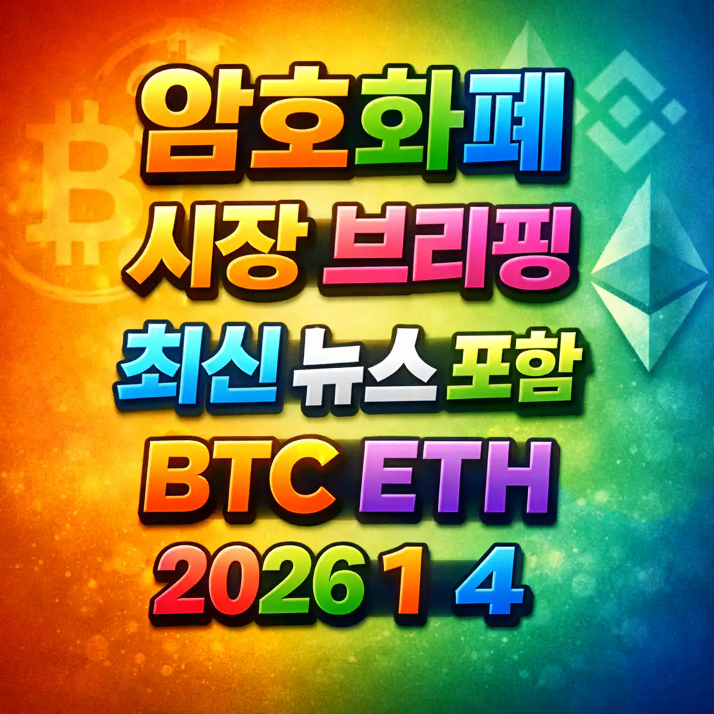 암호화폐 시장 브리핑 2026년 1월 3일 – 비트코인 이더리움 메인 이미지 인포그래픽