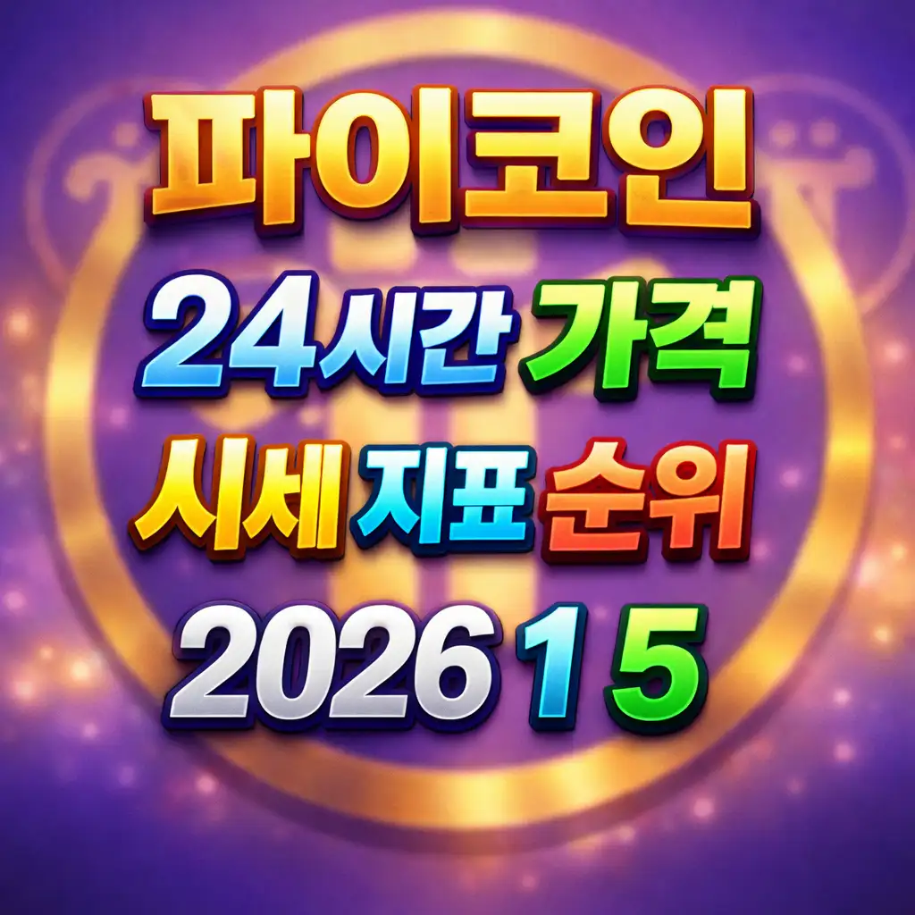 오늘 파이코인 24시간 가격 시세 지표 순위 2026년 1월 5일 메인 이미지 인포그래픽