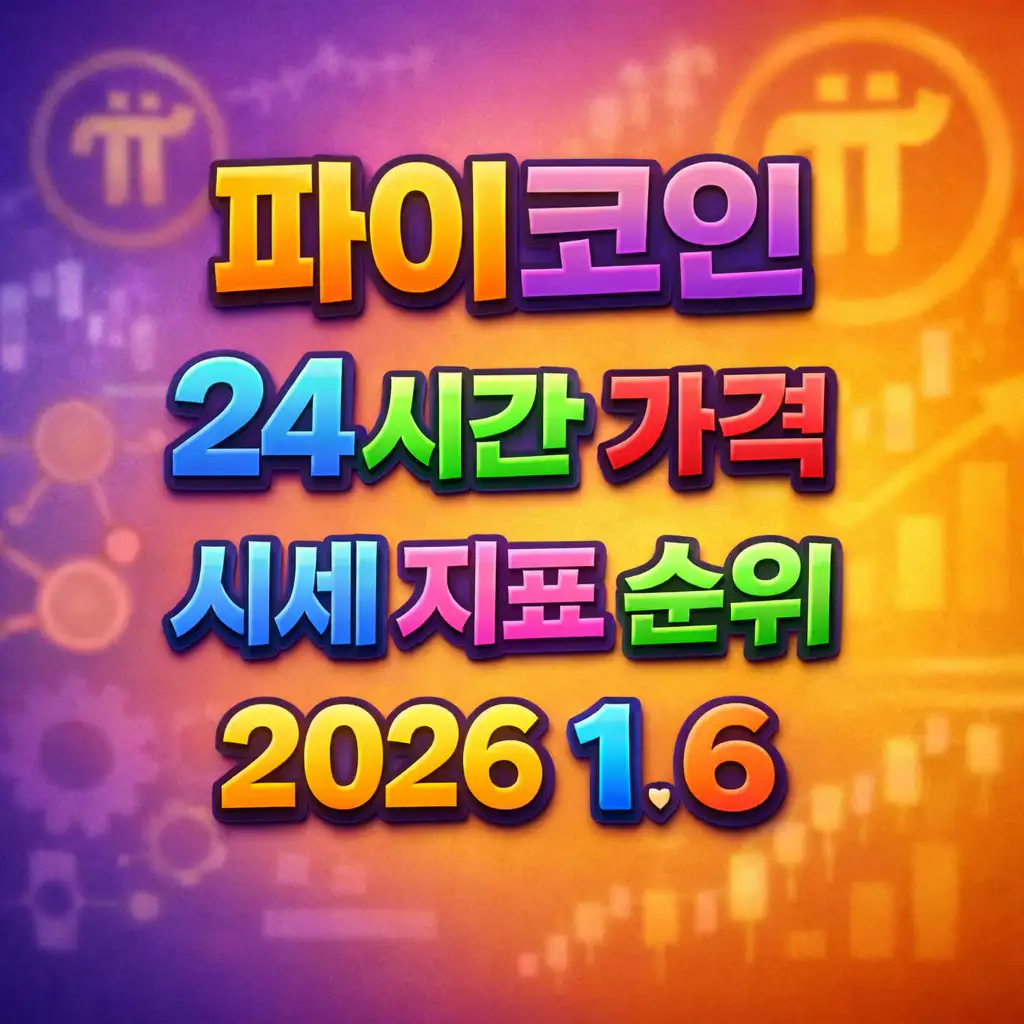 오늘 파이코인 가격 시세 지표 순위 2026년 1월 6일 메인 이미지 인포그래픽