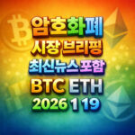 암호화폐 시장 브리핑 2026년 1월 19일 - 비트코인 이더리움 메인 이미지 인포그래픽
