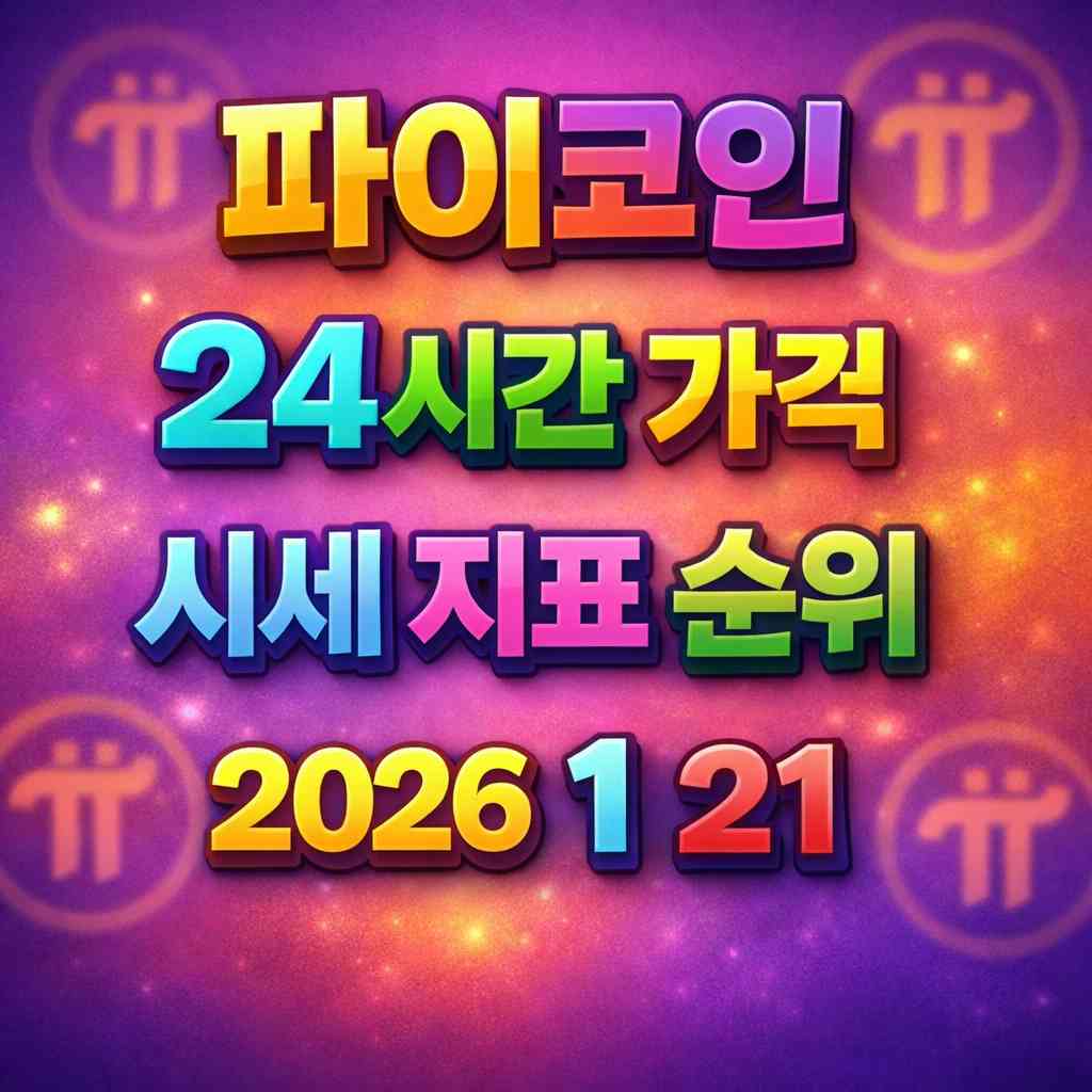 파이코인 24시간 가격 시세 지표 순위 2026년 1월 21일