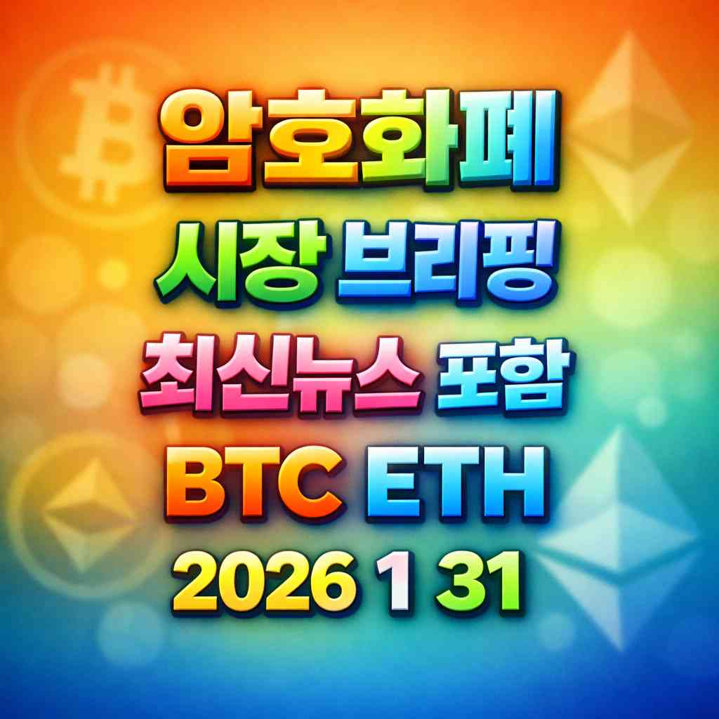 암호화폐 시장 브리핑 2026년 1월 31일 - 비트코인 이더리움 메인 이미지 인포그래픽