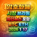 암호화폐 시장 브리핑 2026년 1월 17일 - 비트코인 이더리움 메인 이미지 인포그래픽