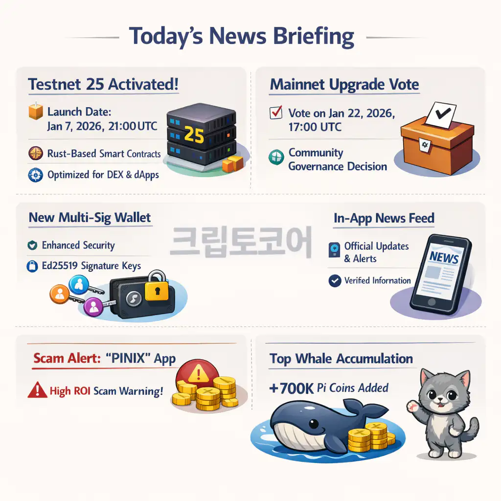 오늘 파이코인 24시간 가격 시세 지표 순위 2026년 1월 8일 뉴스 브리핑 인포그래픽