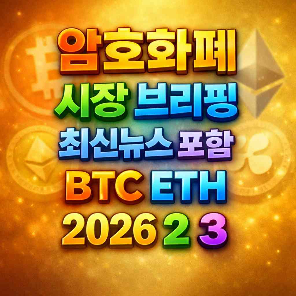 암호화폐 시장 브리핑 2026년 2월 3일 - 비트코인 이더리움 메인 이미지 인포그래픽
