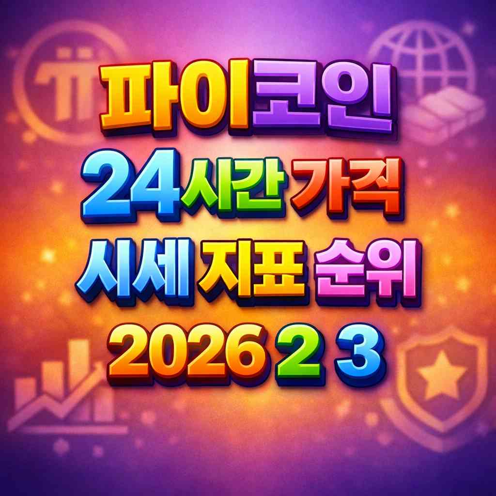 파이코인 24시간 가격 시세 지표 순위 2026년 2월 3일 메인 이미지 인포그래픽