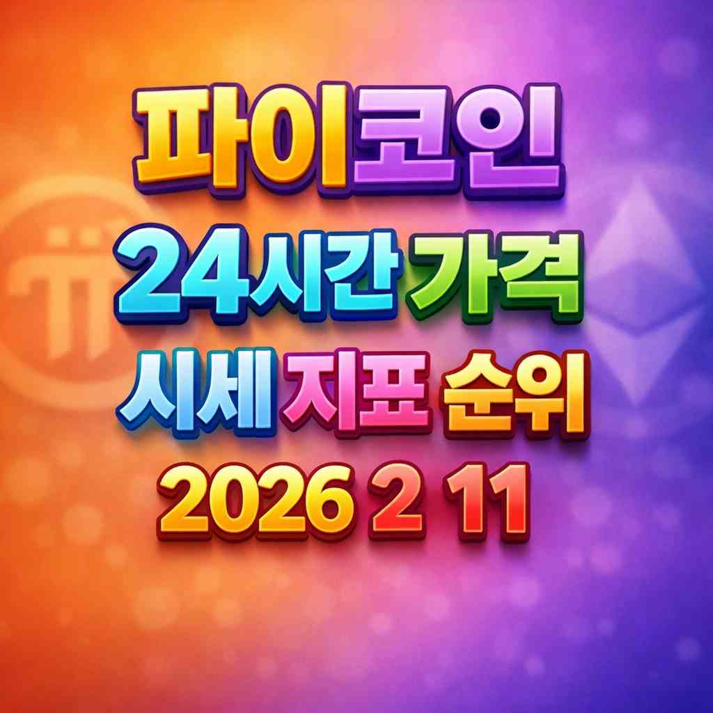 파이코인 24시간 가격 시세 지표 순위 2026년 2월 11일 메인 이미지 인포그래픽
