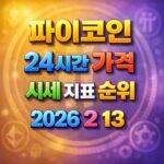 파이코인 24시간 가격 시세 지표 순위 2026년 2월 13일 메인 이미지 인포그래픽
