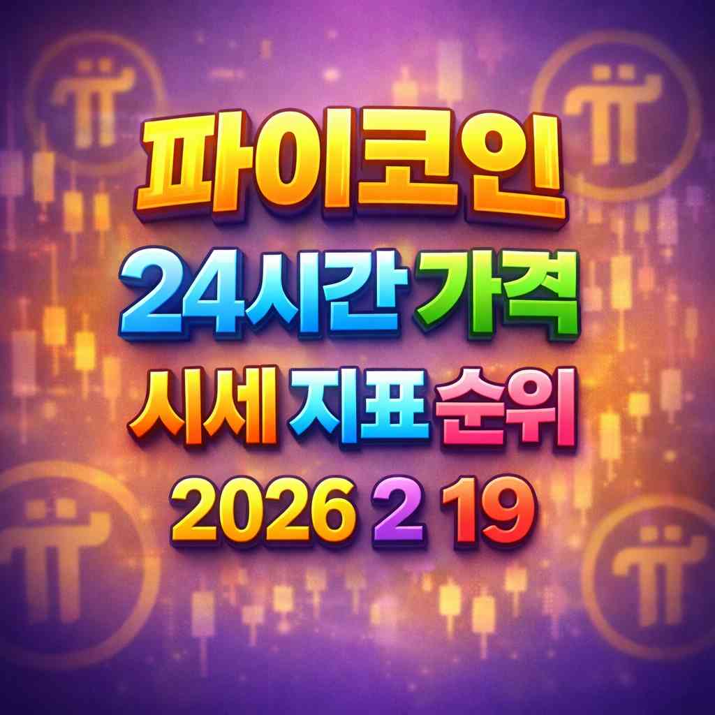 파이코인 24시간 가격 시세 지표 순위 2026년 2월 19일 메인 이미지 인포그래픽