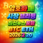 암호화폐 시장 브리핑 2026년 2월 20일 - 비트코인 이더리움 메인 이미지 인포그래픽