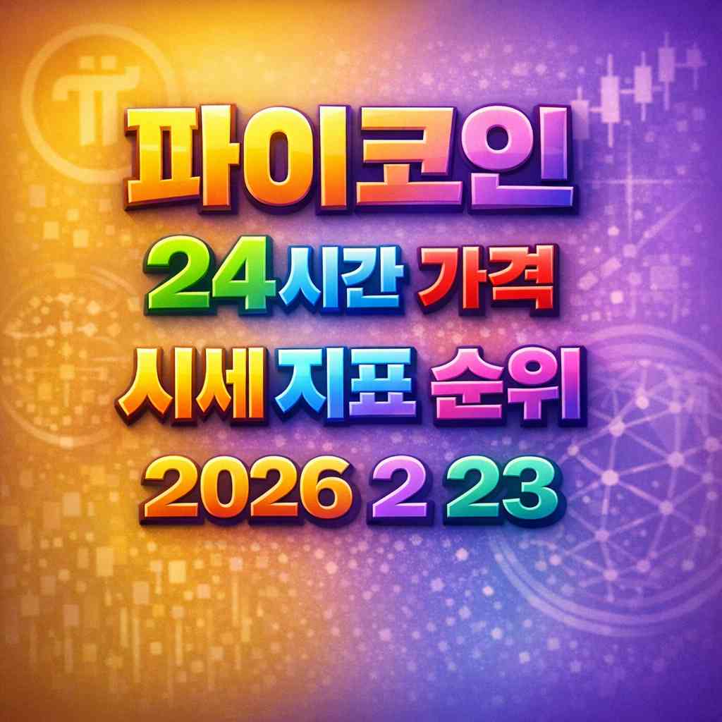 파이코인 24시간 가격 시세 지표 순위 2026년 2월 23일 메인 이미지 인포그래픽