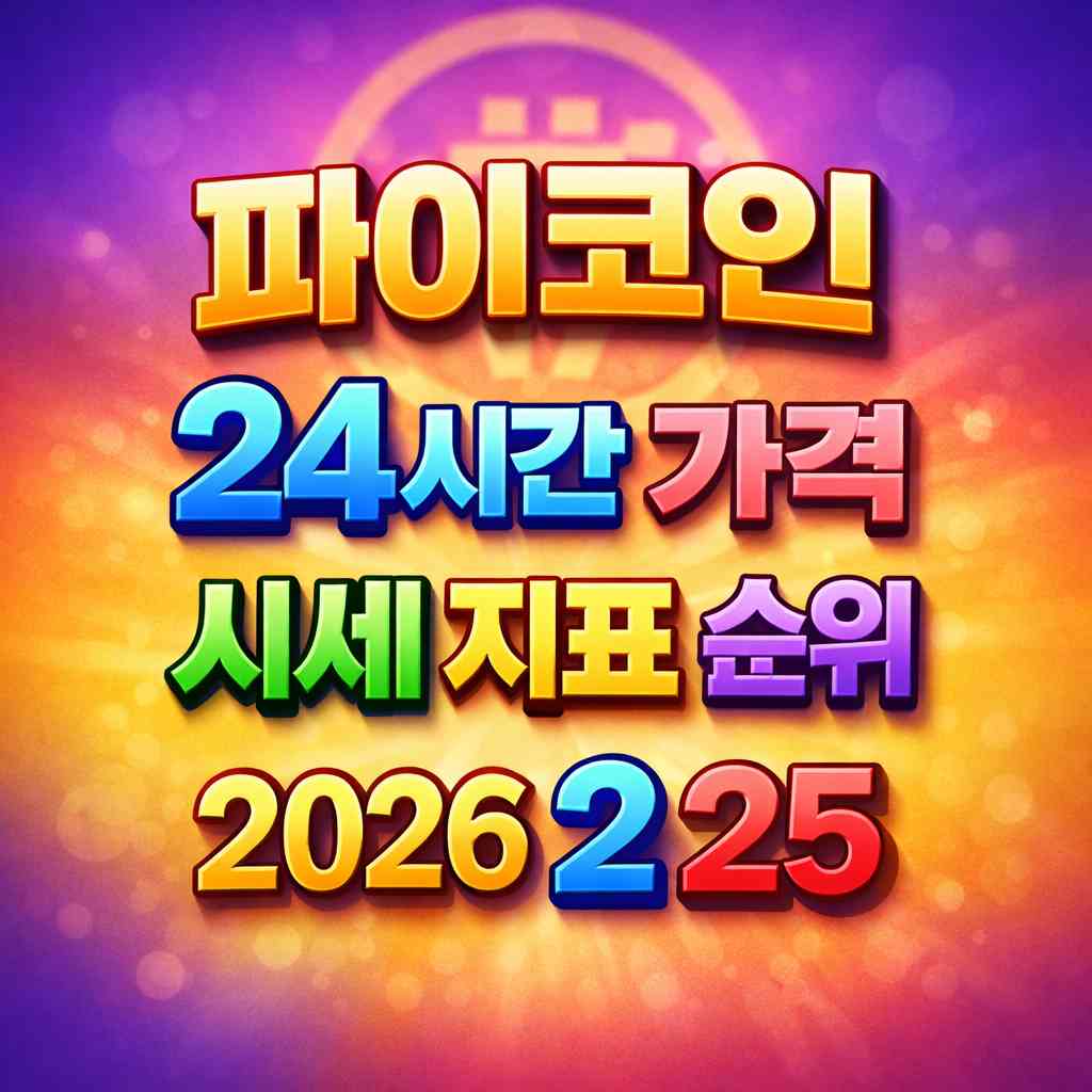 파이코인 24시간 가격 시세 지표 순위 2026년 2월 25일 메인 이미지 인포그래픽