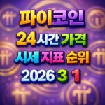 파이코인 24시간 가격 시세 지표 순위 2026년 3월 1일 메인 이미지 인포그래픽