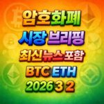 암호화폐 시장 브리핑 2026년 3월 2일 - 비트코인 이더리움 메인 이미지 인포그래픽