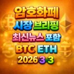 암호화폐 시장 브리핑 2026년 3월 3일 - 비트코인 이더리움 메인 이미지 인포그래픽